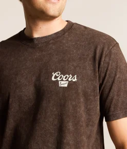 Tops|Graphic T-Shirts | Changes Coors Banquet Cowboy T-Shirt Dark Brown Mineral Wash