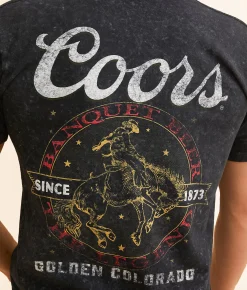 Changes Coors Banquet Cowboy T-Shirt Black Mineral Wash