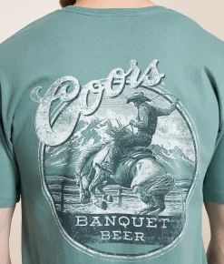 Graphic T-Shirts | tee luv Coors Banquet Cowboy T-Shirt Cypress Green