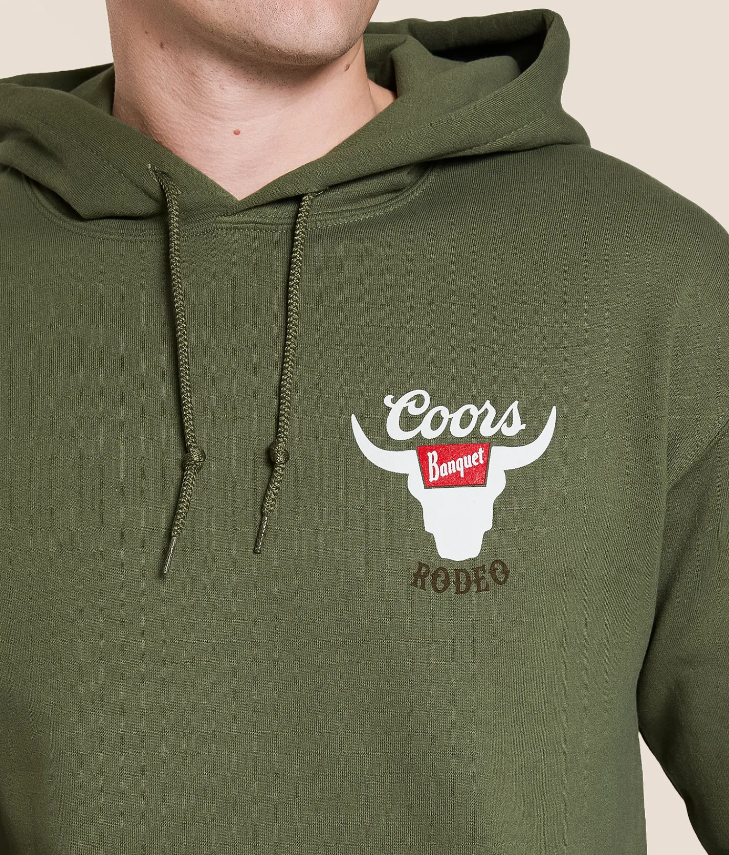 Brew City Coors Banquet Hooded Sweatshirt Military Green