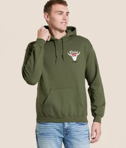 Brew City Coors Banquet Hooded Sweatshirt Military Green