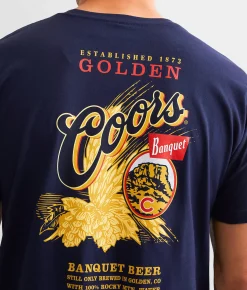 Graphic T-Shirts | Brixton Coors Banquet Hops T-Shirt Navy