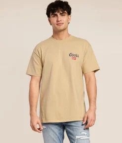 Tops|Graphic T-Shirts | Brew City Coors Banquet Overlay Bull T-Shirt Sand