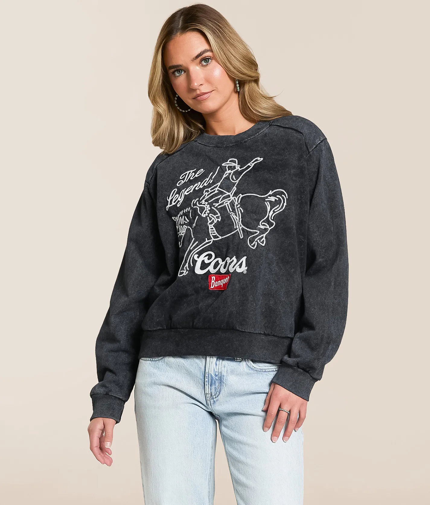 Tops | Changes Coors Banquet Pullover Washed Black