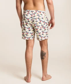 Bottoms|Swimwear | Valor Coors Banquet Seal Stretch Swim Trunks White Asparagus