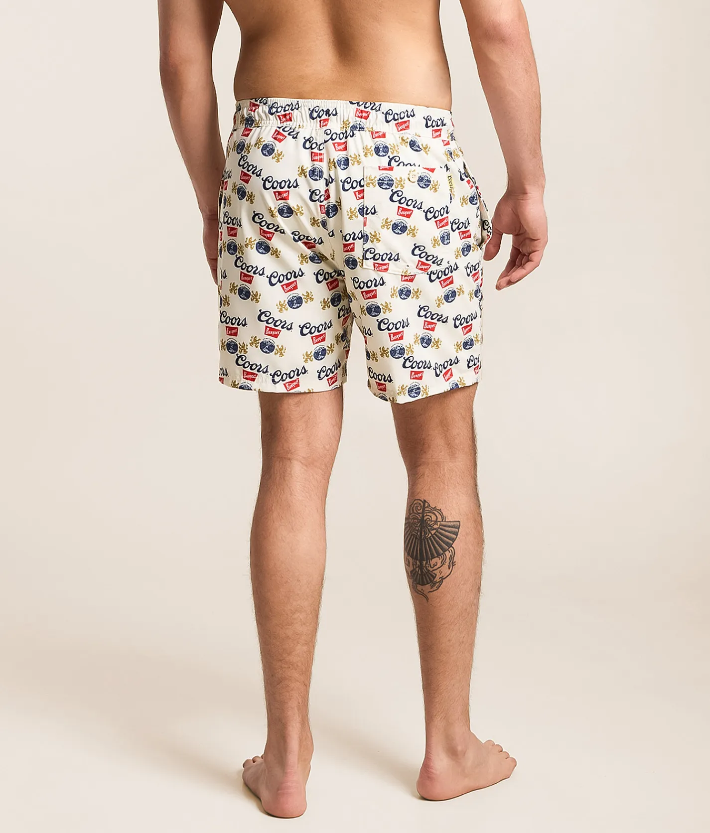Bottoms|Swimwear | Valor Coors Banquet Seal Stretch Swim Trunks White Asparagus