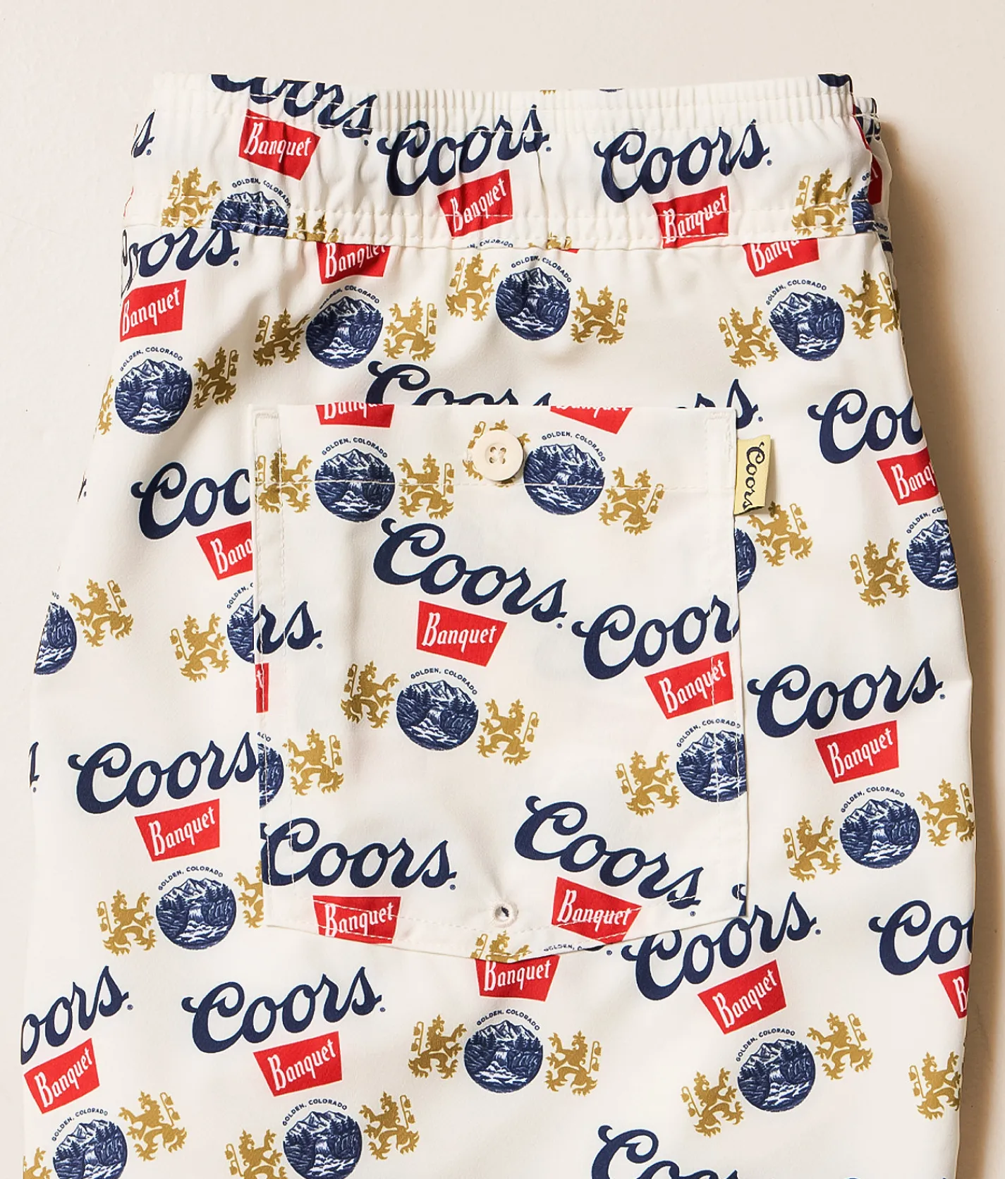 Bottoms|Swimwear | Valor Coors Banquet Seal Stretch Swim Trunks White Asparagus