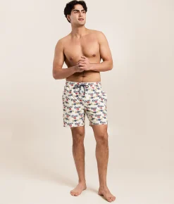 Bottoms|Swimwear | Valor Coors Banquet Seal Stretch Swim Trunks White Asparagus