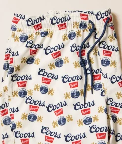 Bottoms|Swimwear | Valor Coors Banquet Seal Stretch Swim Trunks White Asparagus