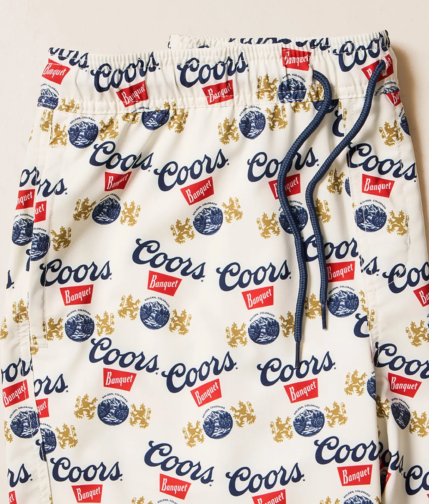 Bottoms|Swimwear | Valor Coors Banquet Seal Stretch Swim Trunks White Asparagus