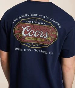 Graphic T-Shirts | Junkfood Coors Banquet Stained T-Shirt Navy