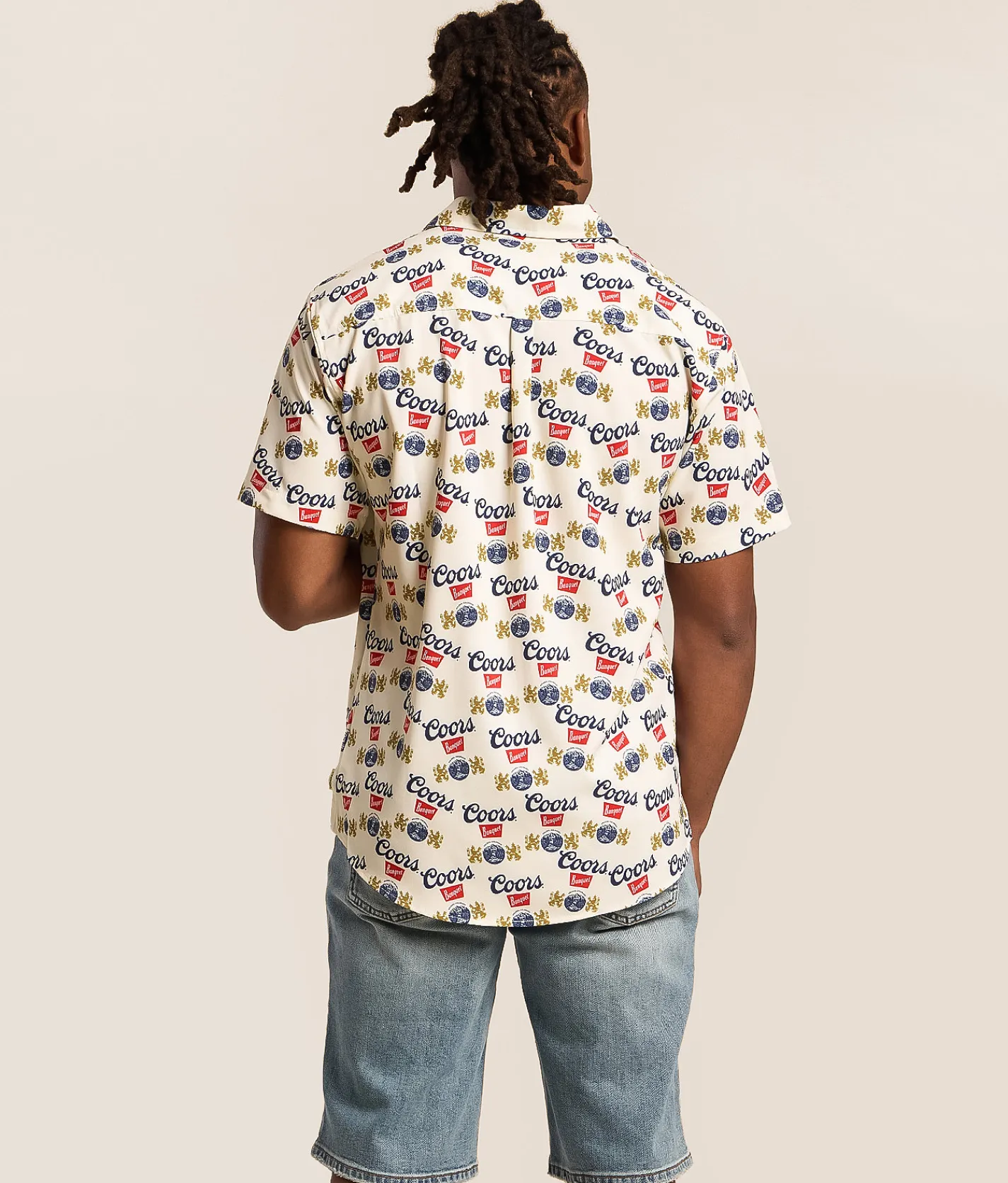 Catalyst Coors Banquet Stretch Shirt Beige New