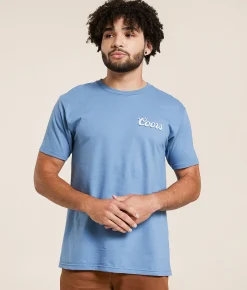tee luv Coors Banquet Tonal T-Shirt Steel Blue New