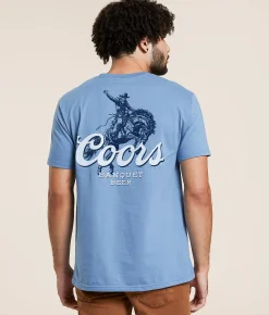 tee luv Coors Banquet Tonal T-Shirt Steel Blue New
