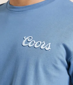 tee luv Coors Banquet Tonal T-Shirt Steel Blue New