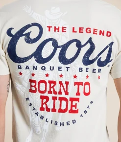 Screen Stars Coors Born To Ride T-Shirt Cream Sale