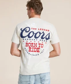 Screen Stars Coors Born To Ride T-Shirt Cream Sale