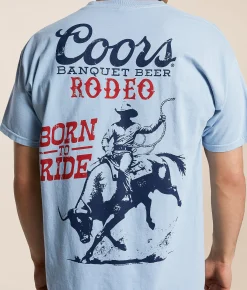 Tops|Graphic T-Shirts | Screen Stars Coors Born To Ride T-Shirt Baby Blue