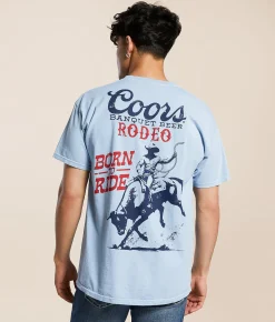 Tops|Graphic T-Shirts | Screen Stars Coors Born To Ride T-Shirt Baby Blue