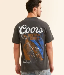 Graphic T-Shirts | Screen Stars Coors Brews & Boots T-Shirt Black