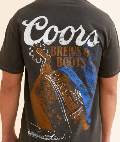 Graphic T-Shirts | Screen Stars Coors Brews & Boots T-Shirt Black