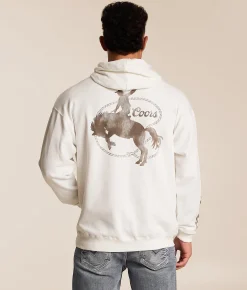 Tops | tee luv Coors Bucking Cowboy Hooded Sweatshirt White