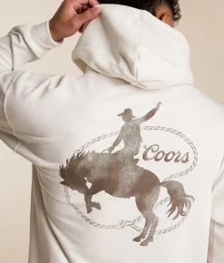 Tops | tee luv Coors Bucking Cowboy Hooded Sweatshirt White