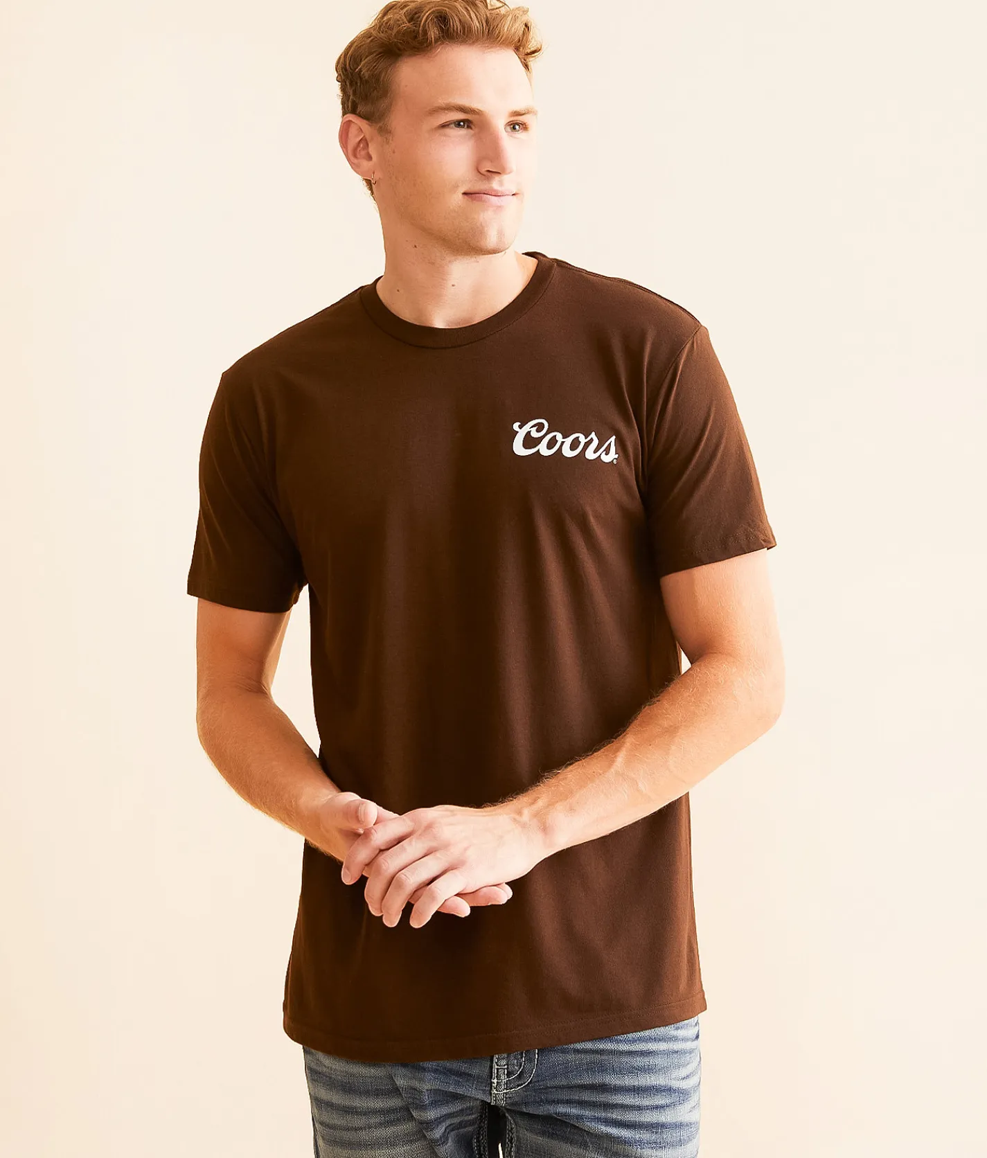 Changes Coors Cattle & Cowboy T-Shirt Dark Brown New