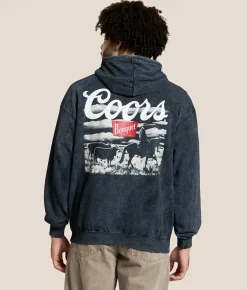 Changes Coors Cowboy Hooded Sweatshirt Black Mineral Wash Discount