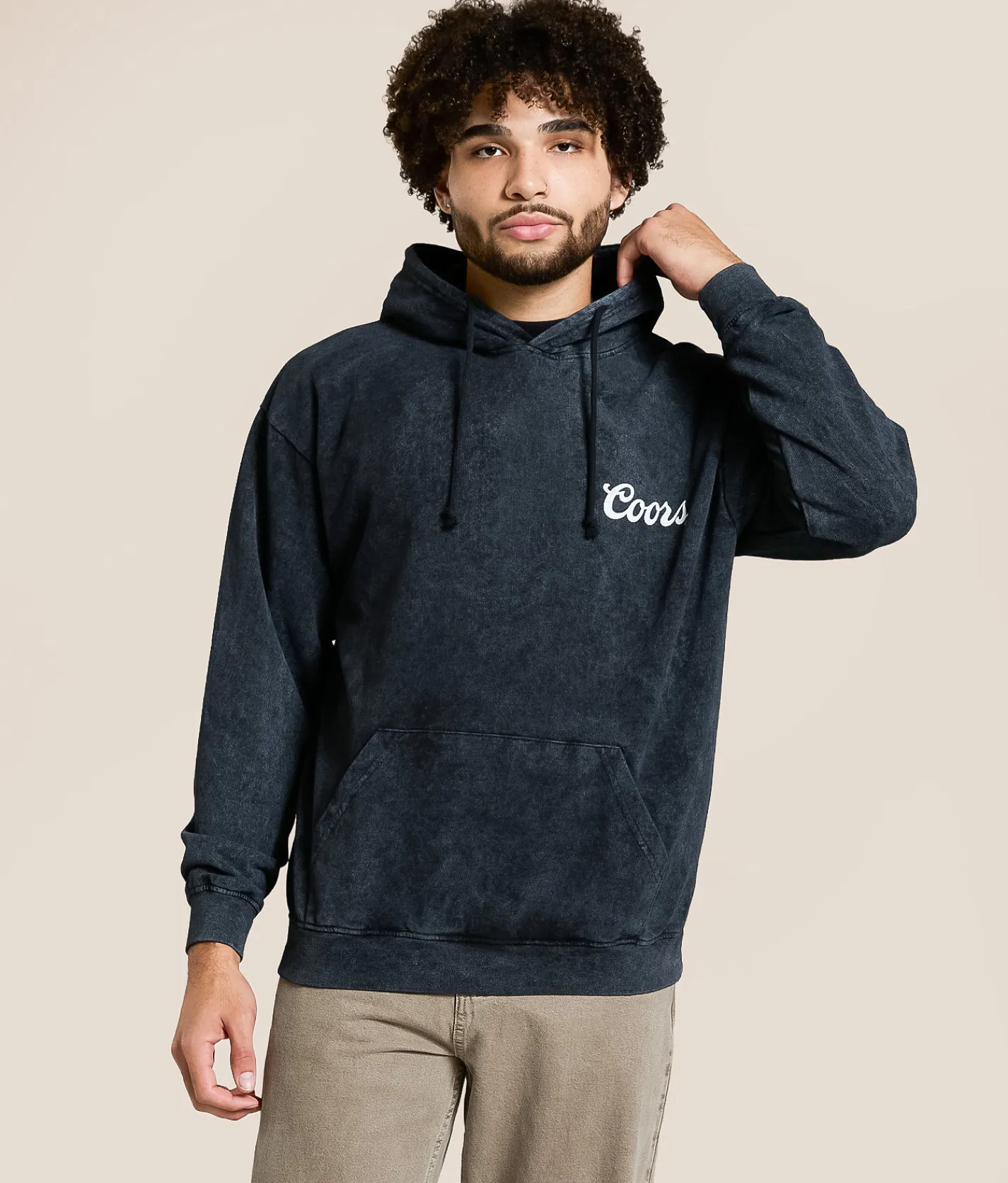 Changes Coors Cowboy Hooded Sweatshirt Black Mineral Wash Discount