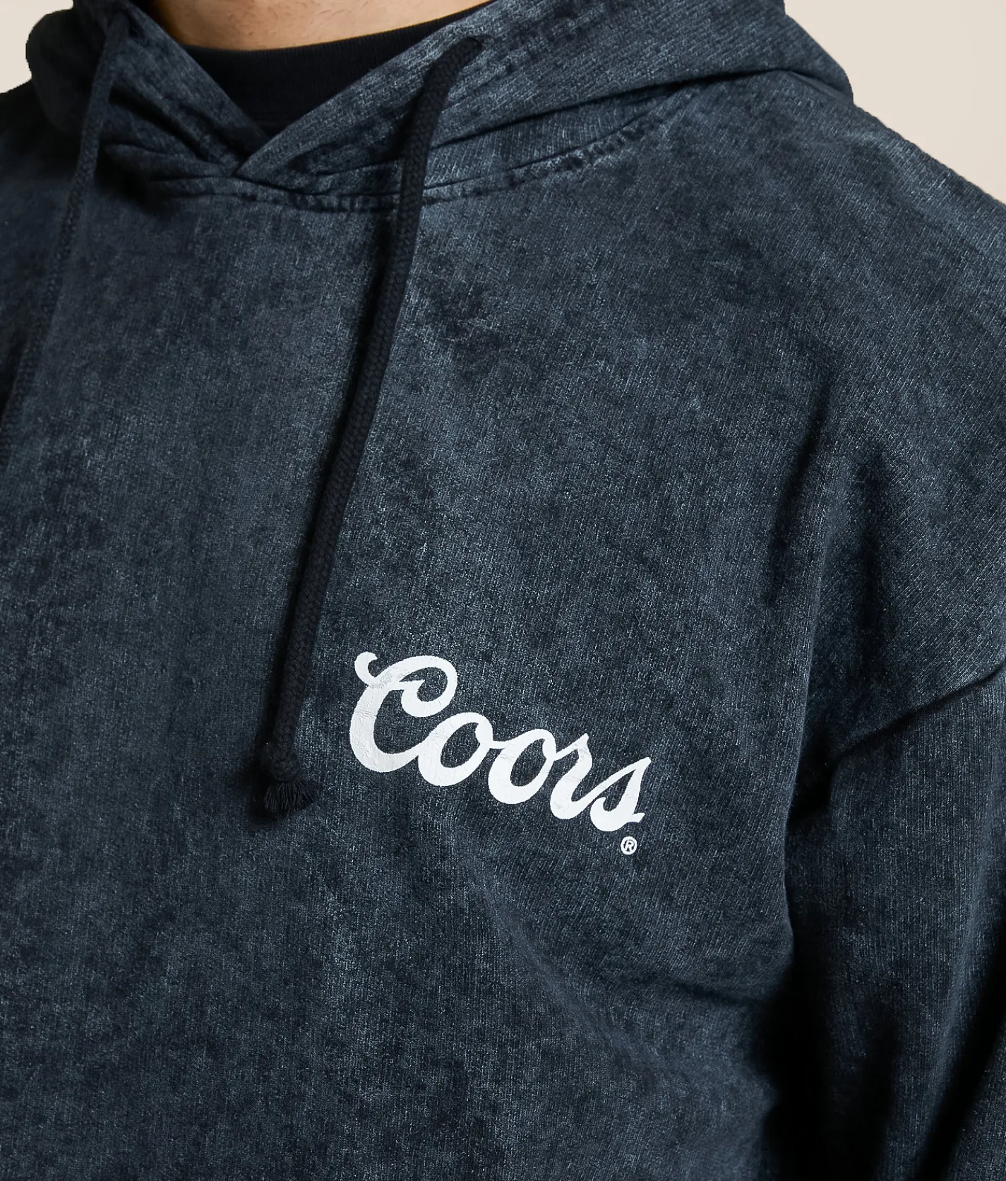 Changes Coors Cowboy Hooded Sweatshirt Black Mineral Wash Discount
