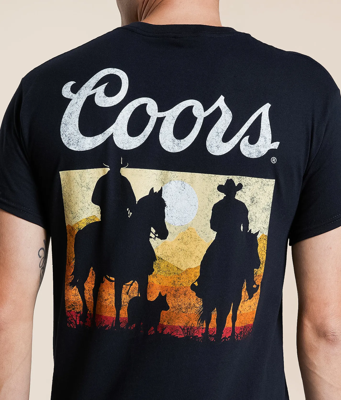 Tops|Graphic T-Shirts | Changes Coors Cowboy Silhouette T-Shirt Black