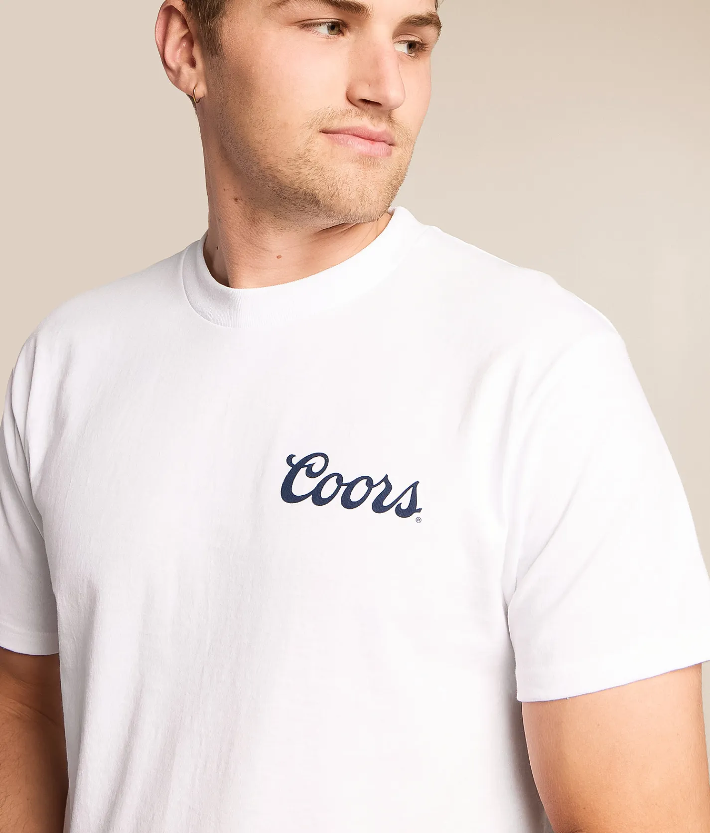 tee luv Coors Cowboy Slick T-Shirt White Hot