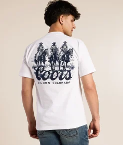 tee luv Coors Cowboys T-Shirt White New