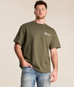 Tops|Graphic T-Shirts | tee luv Coors Cowboy T-Shirt Fatigue Green