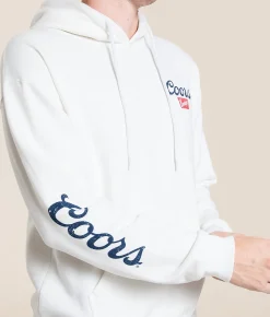tee luv Coors Diamond Hooded Sweatshirt Antique White Clearance