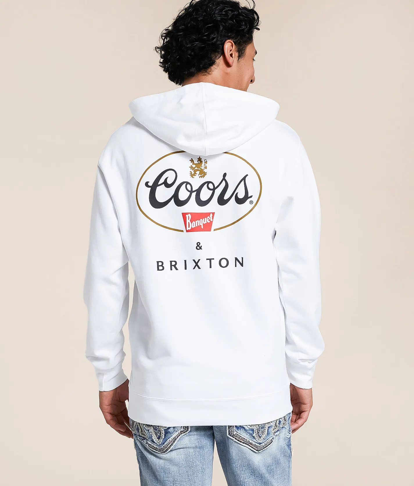 Brixton Coors Griffen Hooded Sweatshirt White Best