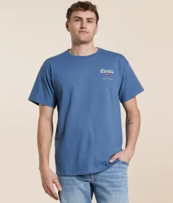 Graphic T-Shirts | Brixton Coors Griffen T-Shirt Indigo Blue