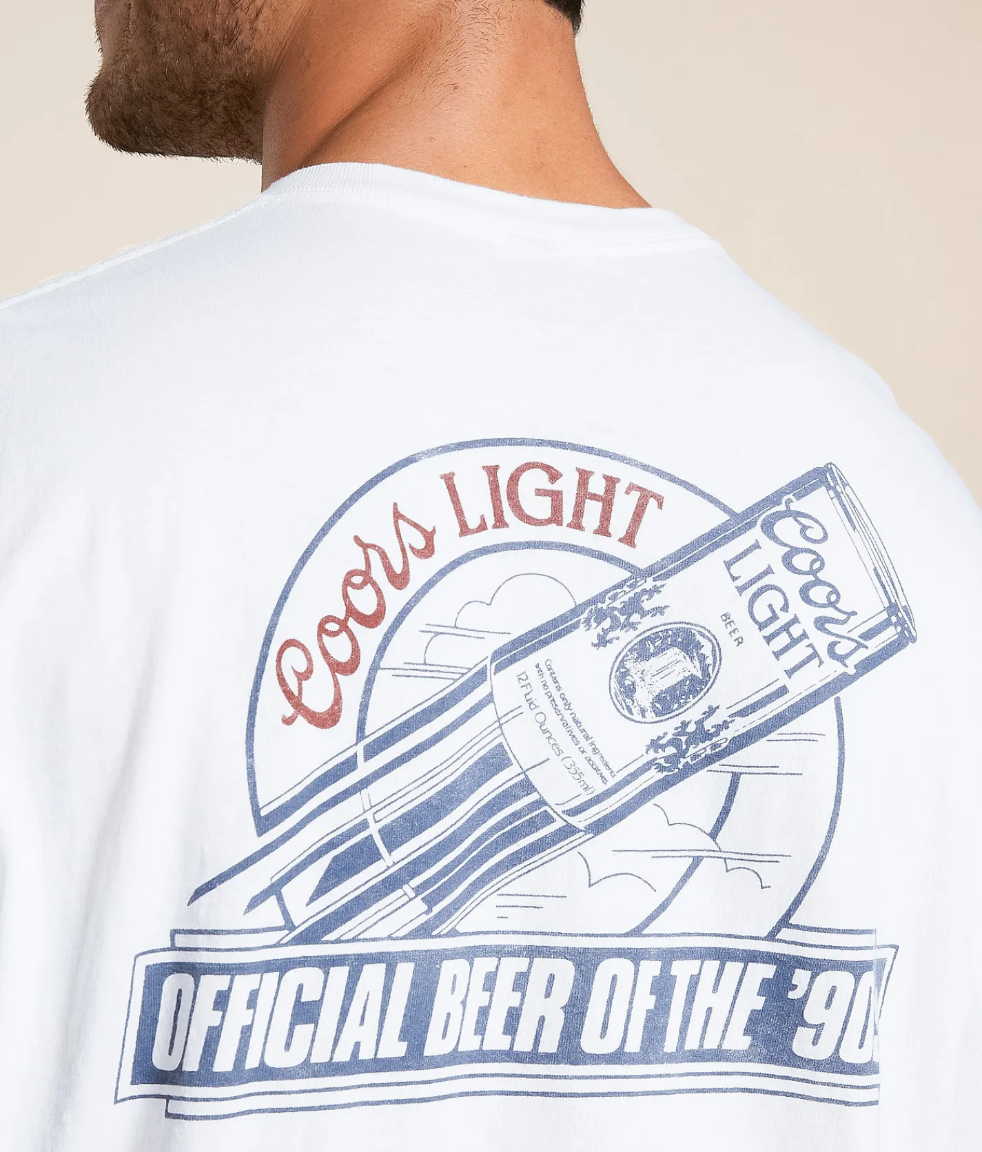 Tops|Graphic T-Shirts | Junkfood Coors Light Beer Of The 90's T-Shirt White