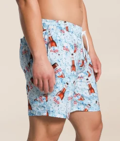 Bottoms|Swimwear | Valor Coors Light Cooler Stretch Swim Trunks White
