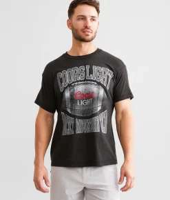 Graphic T-Shirts | Screen Stars Coors Light Football T-Shirt Pirate Black