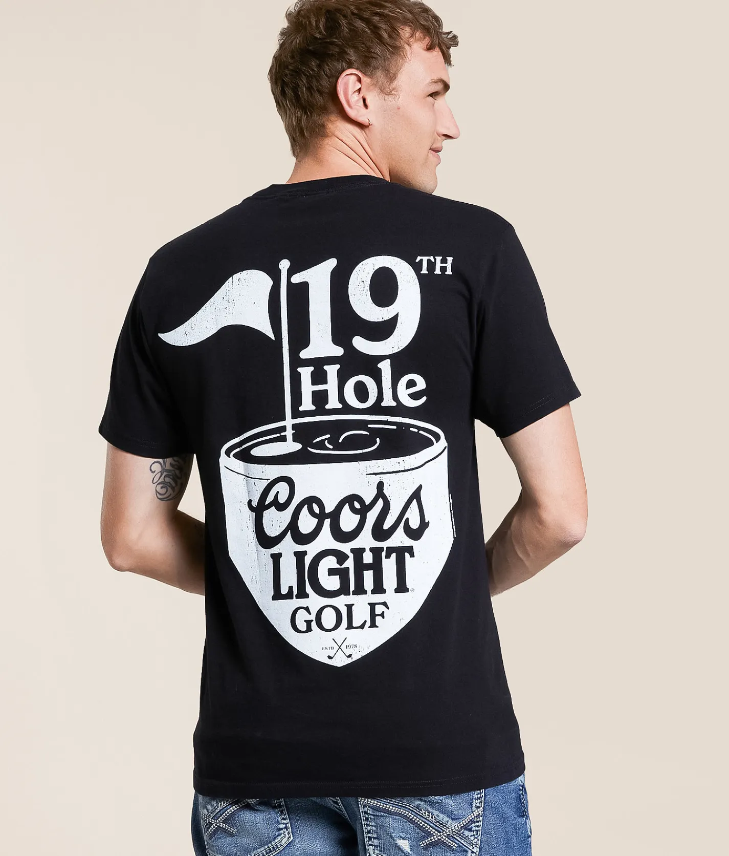Graphic T-Shirts | Screen Stars Coors Light Golf 19th Hole T-Shirt Pirate Black