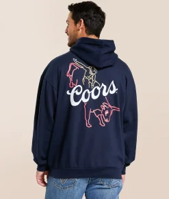 Changes Coors Light Neon Hooded Sweatshirt Navy
