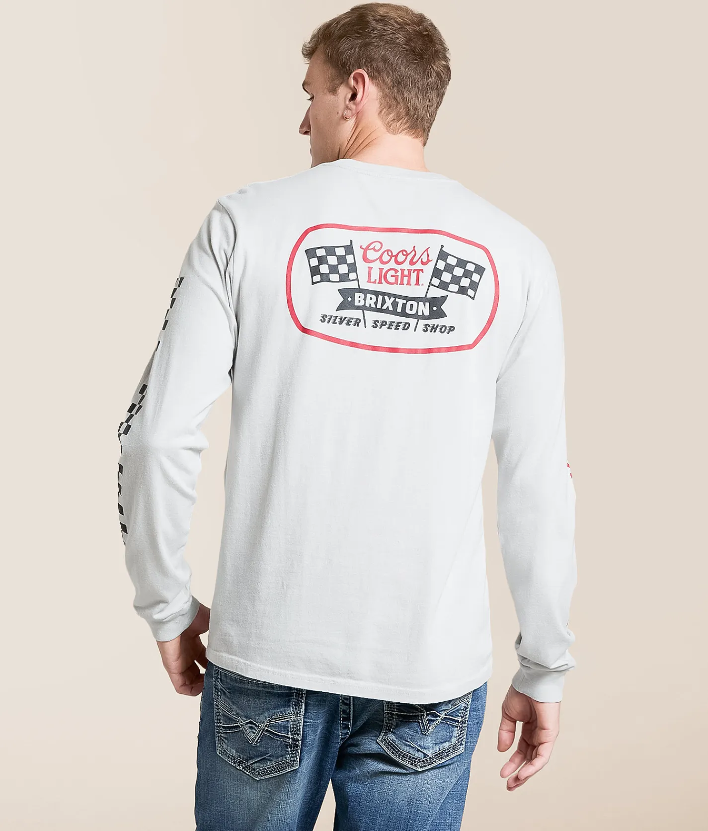 Brixton Coors Light Pit Stop T-Shirt Silver Discount