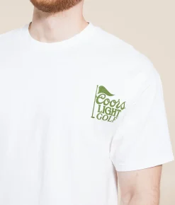 Screen Stars Coors Light 19th Hole Golf T-Shirt White Clearance