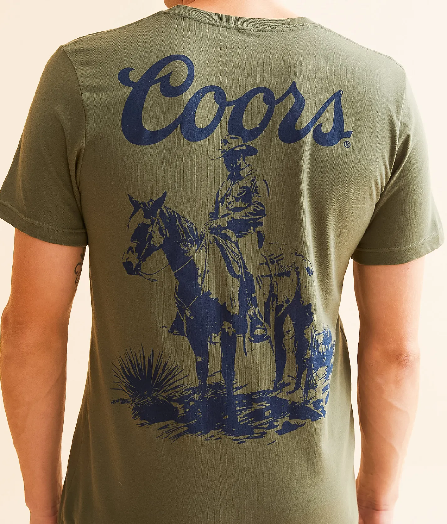 Graphic T-Shirts | Brew City Coors Lone Cowboy T-Shirt Military Green