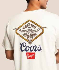 Tops|Graphic T-Shirts | Brixton Coors Longhorn T-Shirt White