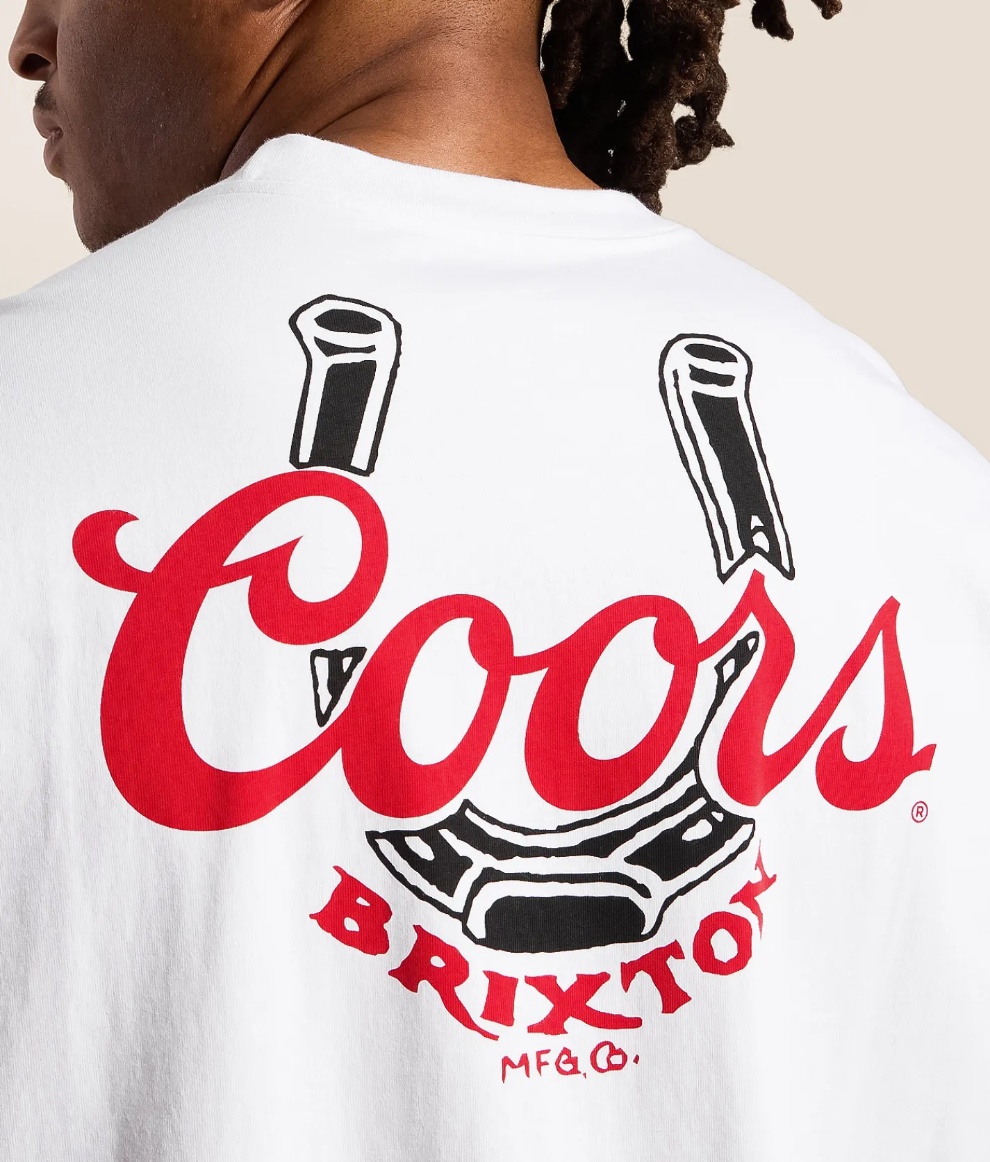 Tops|Graphic T-Shirts | Brixton Coors Luck Oversized T-Shirt White