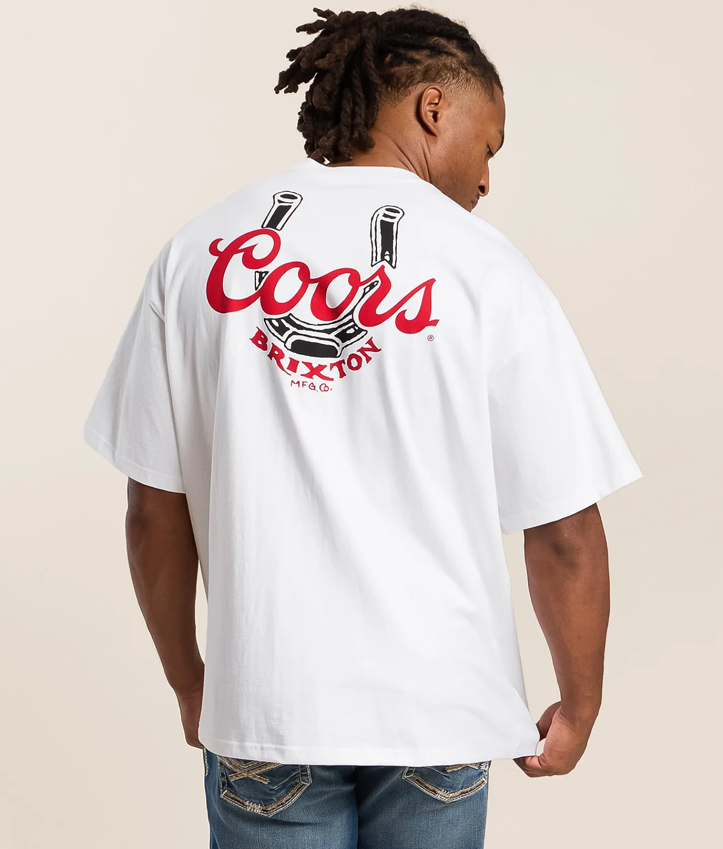 Tops|Graphic T-Shirts | Brixton Coors Luck Oversized T-Shirt White