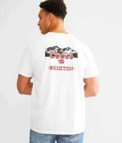 Brixton Coors Mirror T-Shirt White Red Sale